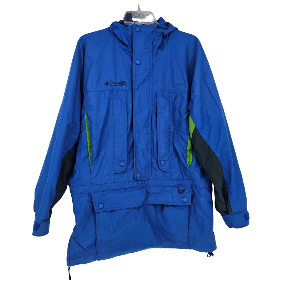 Vintage Columbia‎ Pullover Jacket Mens Small Hooded Nylon Anorak 90s Retro Ski
